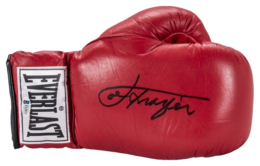 Joe Frazier Single Signed Red Everlast Boxing Glove (Beckett)
